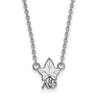 Sterling Silver Rhodium-plated LogoArt Alpha Phi Sorority Symbol Extra Small Pendant 18 inch Necklace