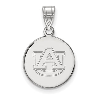 10k White Gold LogoArt Auburn University Medium Disc Pendant