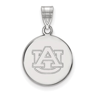 14k White Gold LogoArt Auburn University Medium Disc Pendant