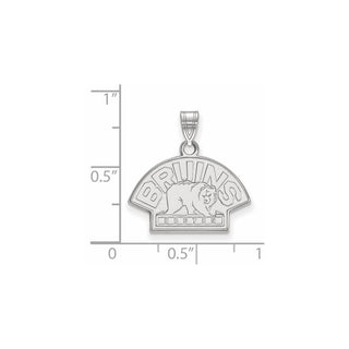 10k White Gold NHL LogoArt Boston Bruins Small Pendant 1W039BRI
