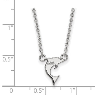 Sterling Silver Rhodium-plated LogoArt Delta Delta Delta Sorority Symbol Extra Small Pendant 18 inch Necklace