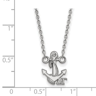 Sterling Silver Rhodium-plated LogoArt Delta Gamma Sorority Symbol Extra Small Pendant 18 inch Necklace