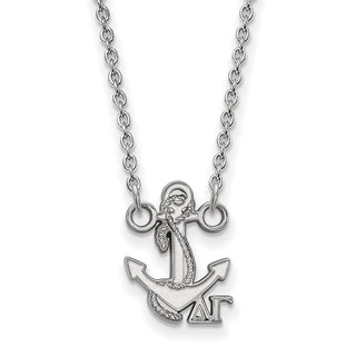 Sterling Silver Rhodium-plated LogoArt Delta Gamma Sorority Symbol Extra Small Pendant 18 inch Necklace