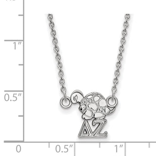 Sterling Silver Rhodium-plated LogoArt Delta Zeta Sorority Symbol Extra Small Pendant 18 inch Necklace