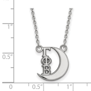 Sterling Silver Rhodium-plated LogoArt Gamma Phi Beta Sorority Symbol Extra Small Pendant 18 inch Necklace
