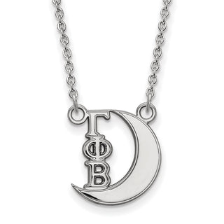 Sterling Silver Rhodium-plated LogoArt Gamma Phi Beta Sorority Symbol Extra Small Pendant 18 inch Necklace