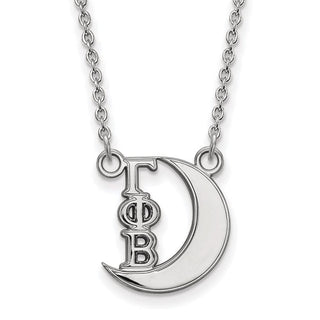Sterling Silver Rhodium-plated LogoArt Gamma Phi Beta Sorority Symbol Extra Small Pendant 18 inch Necklace