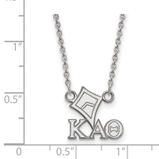 Sterling Silver Rhodium-plated LogoArt Kappa Alpha Theta Sorority Symbol Extra Small Pendant 18 inch Necklace