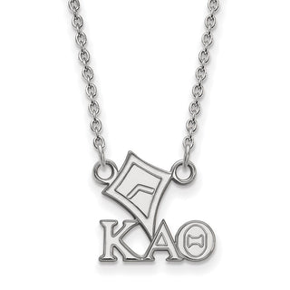 Sterling Silver Rhodium-plated LogoArt Kappa Alpha Theta Sorority Symbol Extra Small Pendant 18 inch Necklace