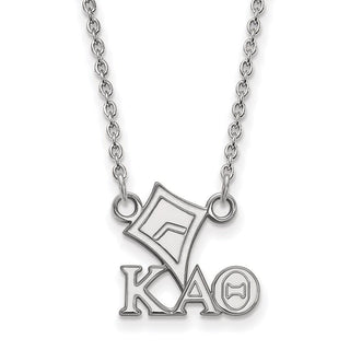Sterling Silver Rhodium-plated LogoArt Kappa Alpha Theta Sorority Symbol Extra Small Pendant 18 inch Necklace