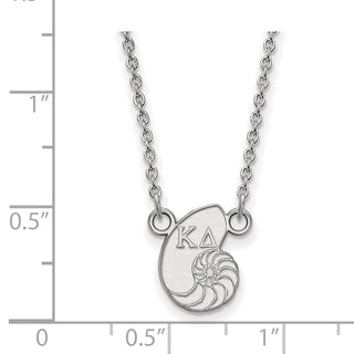 Sterling Silver Rhodium-plated LogoArt Kappa Delta Sorority Symbol Extra Small Pendant 18 inch Necklace