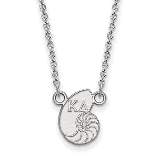 Sterling Silver Rhodium-plated LogoArt Kappa Delta Sorority Symbol Extra Small Pendant 18 inch Necklace