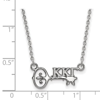 Sterling Silver Rhodium-plated LogoArt Kappa Kappa Gamma Sorority Symbol Extra Small Pendant 18 inch Necklace