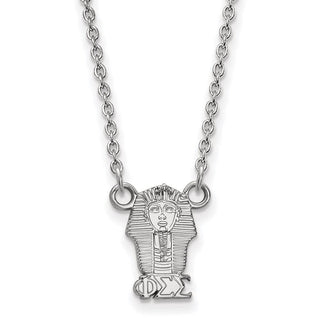 Sterling Silver Rhodium-plated LogoArt Phi Sigma Sigma Sorority Symbol Extra Small Pendant 18 inch Necklace