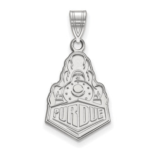 Sterling Silver Rhodium-plated LogoArt Purdue University Boilermakers Train Logo Large Pendant