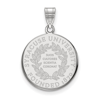 Sterling Silver Rhodium-plated LogoArt Syracuse University Large Crest Pendant