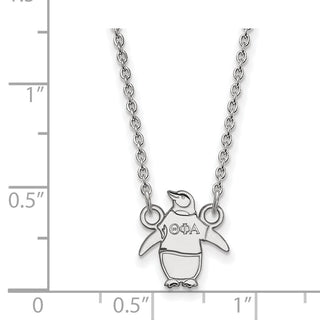 Sterling Silver Rhodium-plated LogoArt Theta Phi Alpha Sorority Symbol Extra Small Pendant 18 inch Necklace