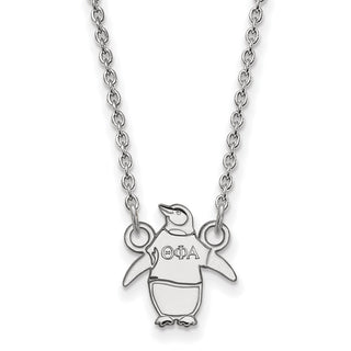 Sterling Silver Rhodium-plated LogoArt Theta Phi Alpha Sorority Symbol Extra Small Pendant 18 inch Necklace