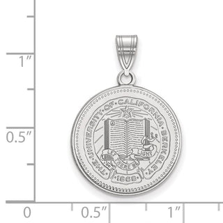 Sterling Silver Rhodium-plated LogoArt University of California Berkeley Large Crest Pendant