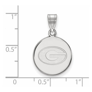 14k White Gold LogoArt University of Georgia Letter G Medium Disc Pendant