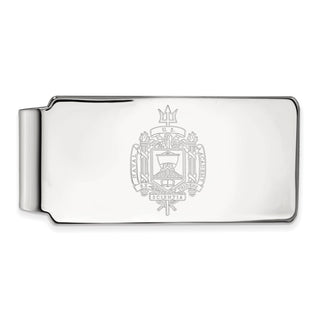 Sterling Silver Rhodium-plated LogoArt US Naval Academy Crest Money Clip