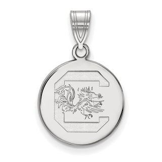 14k White Gold LogoArt University of South Carolina Medium Disc Pendant