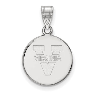 Sterling Silver Rhodium-plated LogoArt University of Virginia Medium Disc Pendant