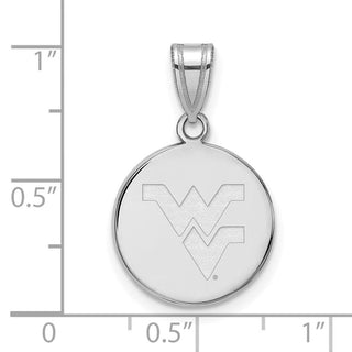 14k White Gold LogoArt West Virginia University W-V Medium Disc Pendant
