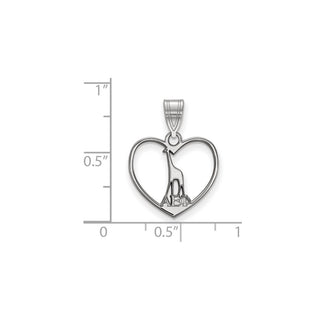 Sterling Silver Rhodium-plated LogoArt Alpha Epsilon Phi Sorority Symbol Heart Pendant