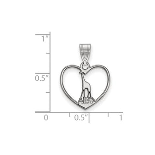 Sterling Silver Rhodium-plated LogoArt Alpha Epsilon Phi Sorority Symbol Heart Pendant