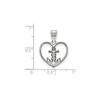 Sterling Silver Rhodium-plated LogoArt Alpha Sigma Tau Sorority Symbol Heart Pendant
