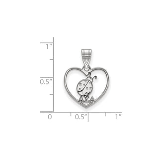 Sterling Silver Rhodium-plated LogoArt Alpha Sigma Alpha Sorority Symbol Heart Pendant