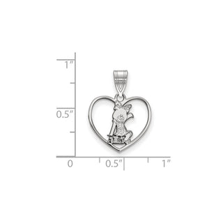 Sterling Silver Rhodium-plated LogoArt Alpha Xi Delta Sorority Symbol Heart Pendant