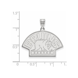 14k White Gold NHL LogoArt Boston Bruins Large Pendant 4W040BRI