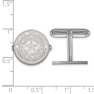 Sterling Silver Rhodium-plated LogoArt Baylor University Crest Cuff Links