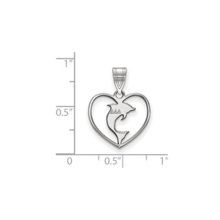 Sterling Silver Rhodium-plated LogoArt Delta Delta Delta Sorority Symbol Heart Pendant