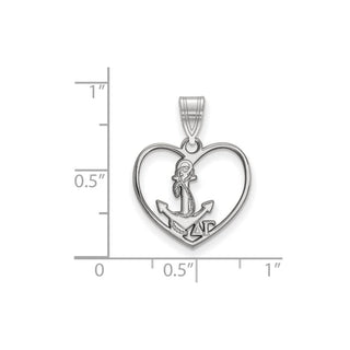 Sterling Silver Rhodium-plated LogoArt Delta Gamma Sorority Symbol Heart Pendant
