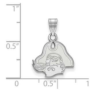 Sterling Silver Rhodium-plated LogoArt East Carolina University Pirate Small Pendant SS040ECU