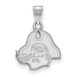 Sterling Silver Rhodium-plated LogoArt East Carolina University Pirate Small Pendant SS040ECU
