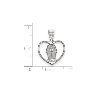 Sterling Silver Rhodium-plated LogoArt Phi Sigma Sigma Sorority Symbol Heart Pendant