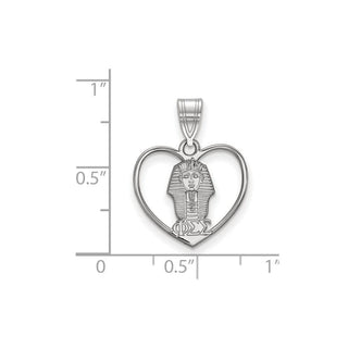 Sterling Silver Rhodium-plated LogoArt Phi Sigma Sigma Sorority Symbol Heart Pendant