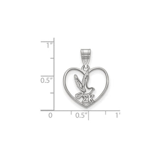 Sterling Silver Rhodium-plated LogoArt Sigma Kappa Sorority Symbol Heart Pendant