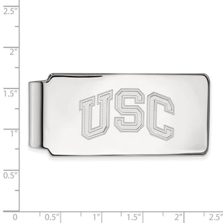 Sterling Silver Rhodium-plated LogoArt University of Southern California U-S-C Money Clip