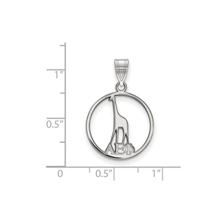 Sterling Silver Rhodium-plated LogoArt Alpha Epsilon Phi Sorority Symbol Small Circle Pendant