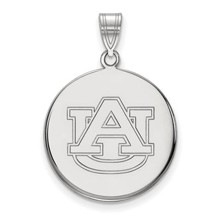 10k White Gold LogoArt Auburn University Large Disc Pendant