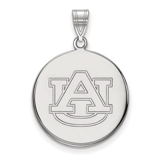 10k White Gold LogoArt Auburn University Large Disc Pendant