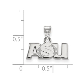 Sterling Silver Rhodium-plated LogoArt Arizona State University A-S-U Small Pendant