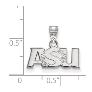 10k White Gold LogoArt Arizona State University A-S-U Small Pendant