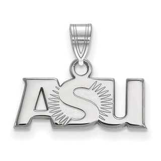 Sterling Silver Rhodium-plated LogoArt Arizona State University A-S-U Small Pendant
