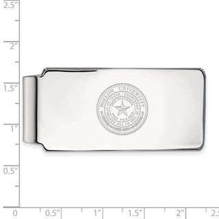 Sterling Silver Rhodium-plated LogoArt Baylor University Crest Money Clip